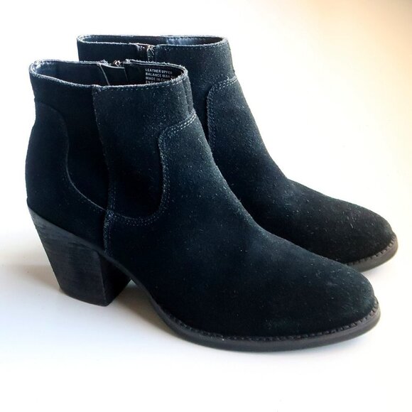 Seychelles Black Suede Leather Round Toe Block Heel Ankle Boots / Booties 7.5 - Picture 16 of 16